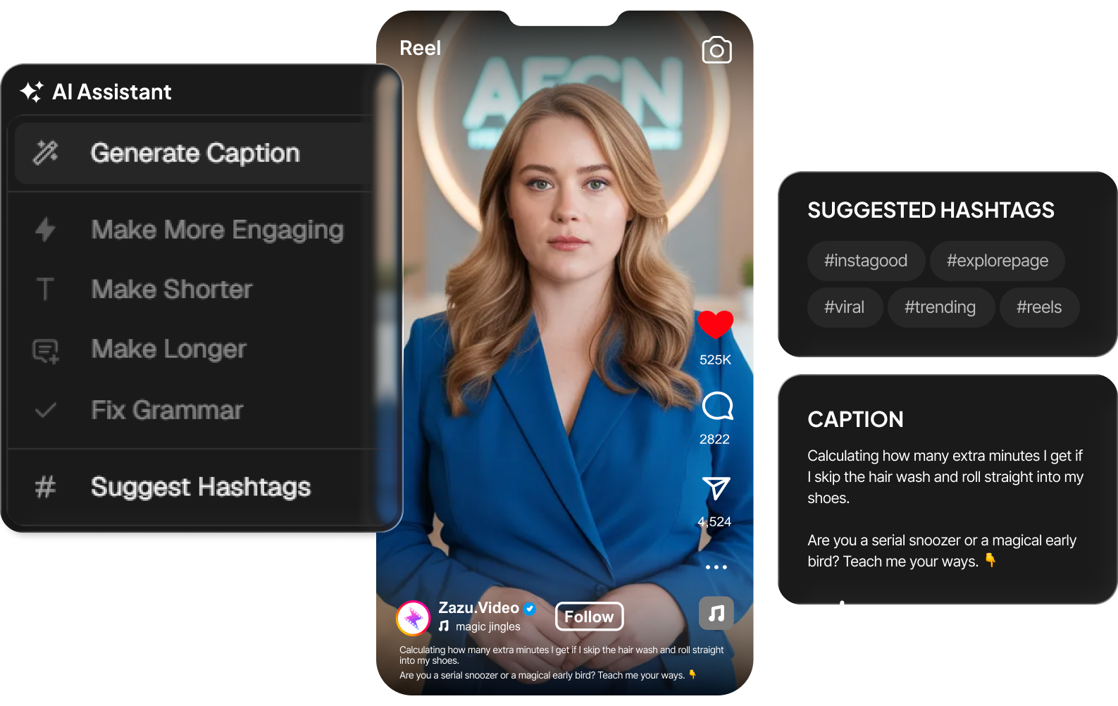 Captions and hashtags written for you
